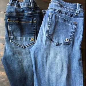 2 pairs INDIGO REIN vintage wash distressed JEANS